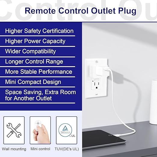 Greencycle Remote Control Outlet, Wireless Light Switch and 3 Outlet Plugs - Image 9