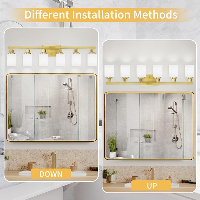 DIKAIDA 6 Light Gold Bathroom Vanity Light - Image 5