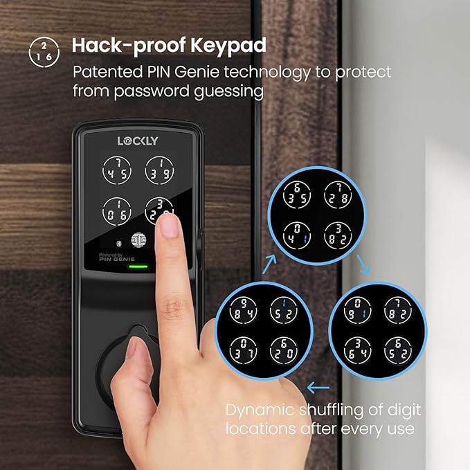 Lockly Secure Pro Deadbolt, Wi-Fi Smart Lock, Keyless Entry Door Lock, Smart - Image 3