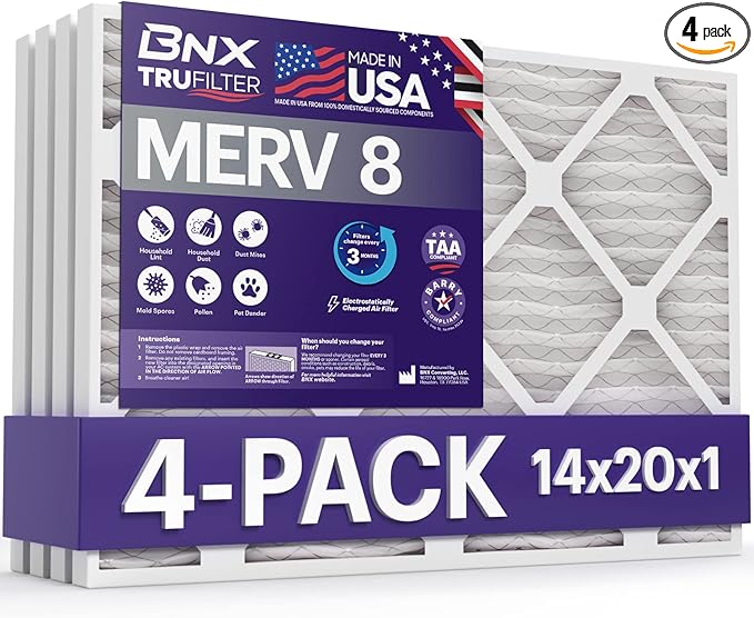 BNX TruFilter 14x20x1 Air Filter MERV 8 by BNX