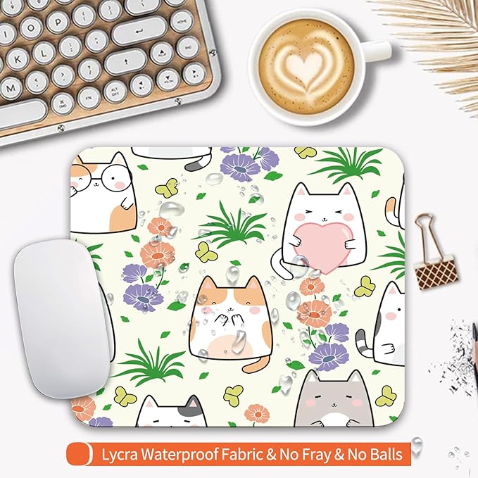 Armanza Square Mouse Pad Cute Cat, Personalized Premium-Textured Custom Mouse - Image 3