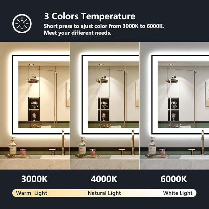 YEELAIT 24x36 Inch LED Bathroom Mirror - Image 5