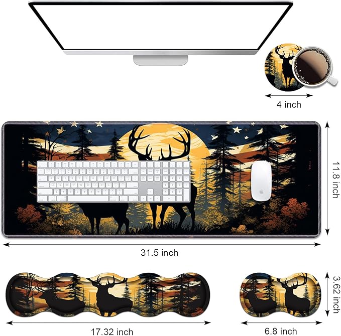 Ergonomic Keyboard Wrist Rest & Mouse Pad Wrist Rest Set, Large XXL Gaming Desk - Image 2
