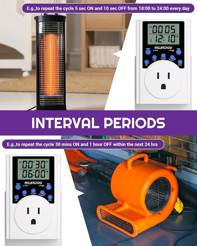 Timer Outlet, Nearpow Multifunctional Infinite Cycle Programmable Plug-in - Image 5