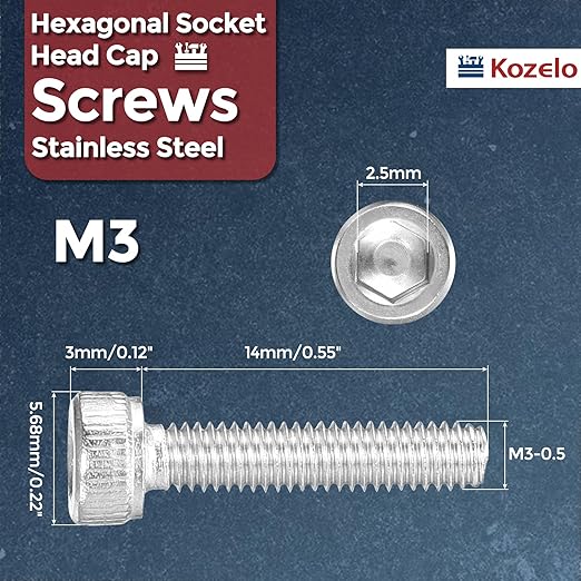 Kozelo 100pcs Socket Head Cap Screws - Image 2