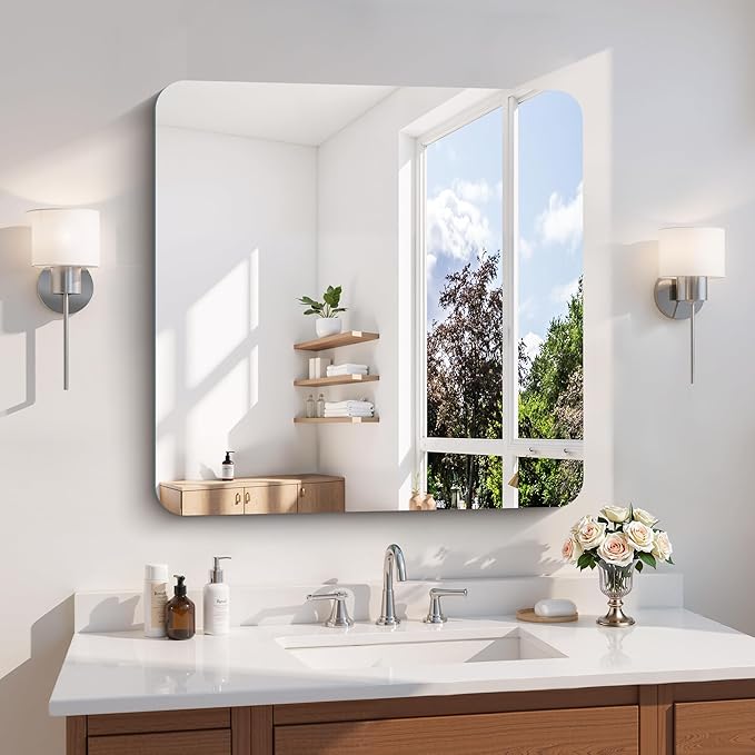 CILIBER Frameless Wall Mirror, HD Shatterproof Vanity Mirror by CILIBER