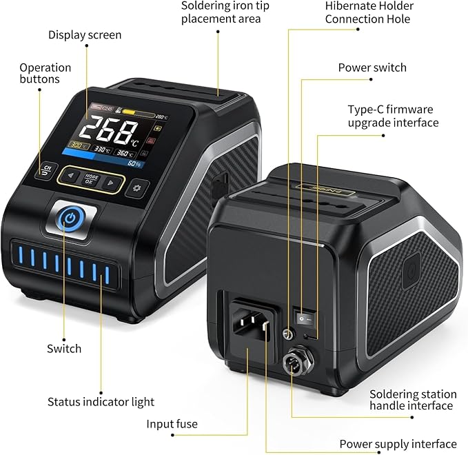 FNIRSI DWS-200 200W 210 Precision Digital Soldering Station Kit - Image 8
