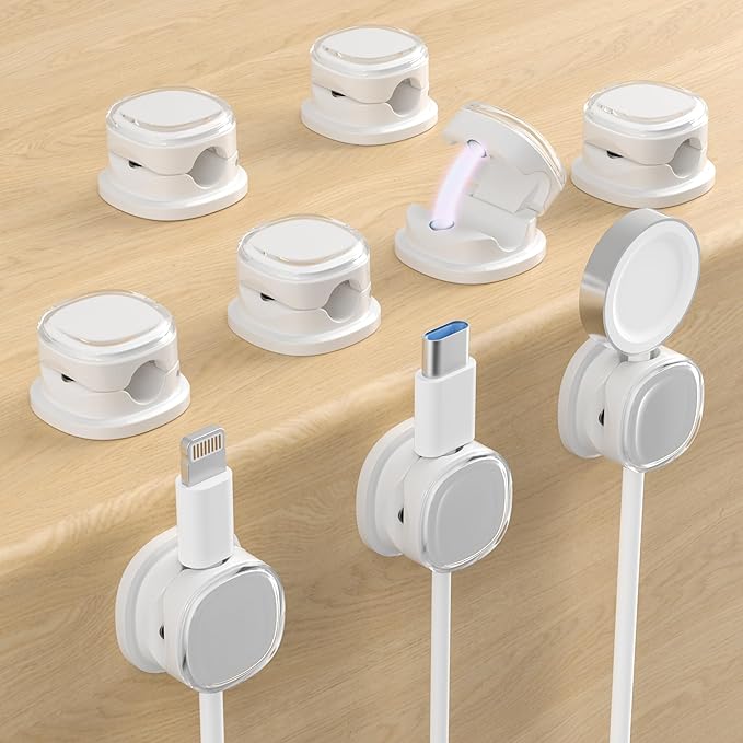 Magnetic Cable Clips, Adjustable Cord Holder Management, Adhesive Wire Keeper by COOCAT