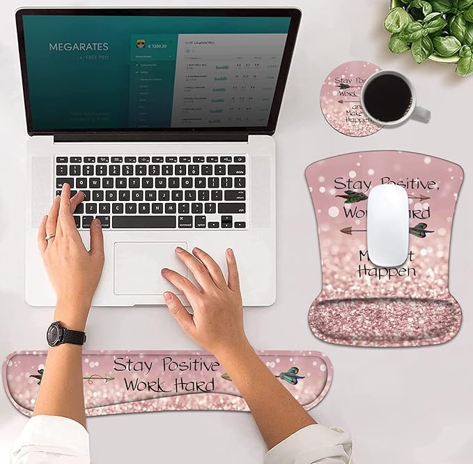 Mouse Pad Wrist Support and Keyboard Wrist Rest Set - Image 4