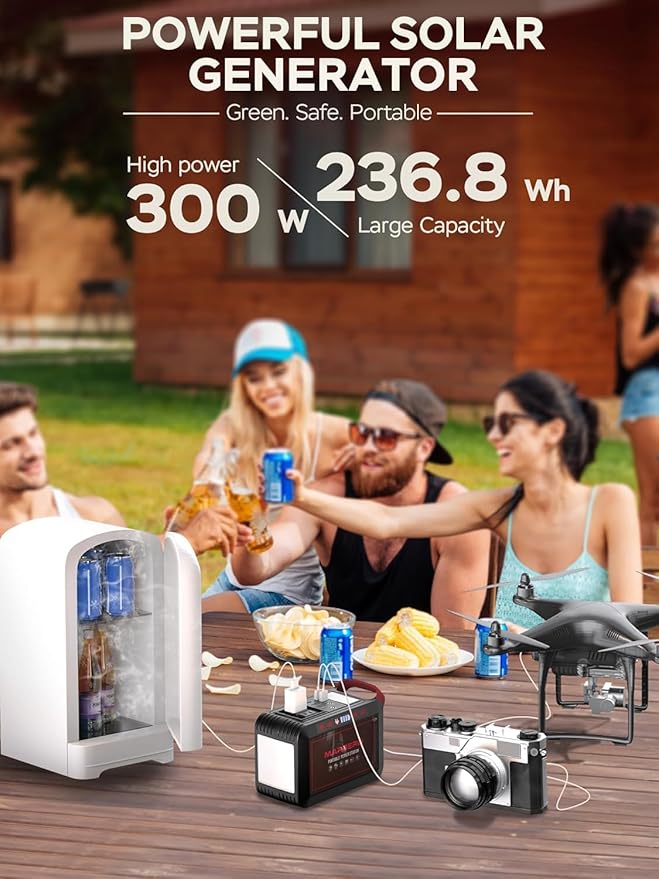 Portable Power Station 300W MARBERO 237Wh Camping Solar Generator Backup - Image 7