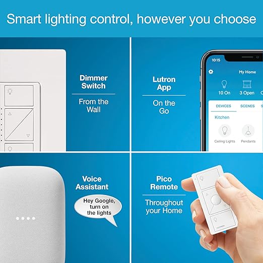 Lutron Caseta Deluxe Smart Light Switch Kit w/ Wall Plate and Smart Hub - Image 4