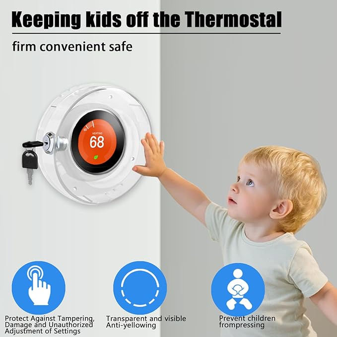 2 PC Round Baby Safety Thermostat Lock Case - Image 3
