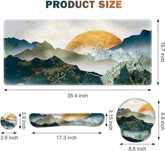Gaming Mouse Pad, Large Desk Mat, Cute Desk Pad Protector, 4in1 XXL Mousepad - Image 2