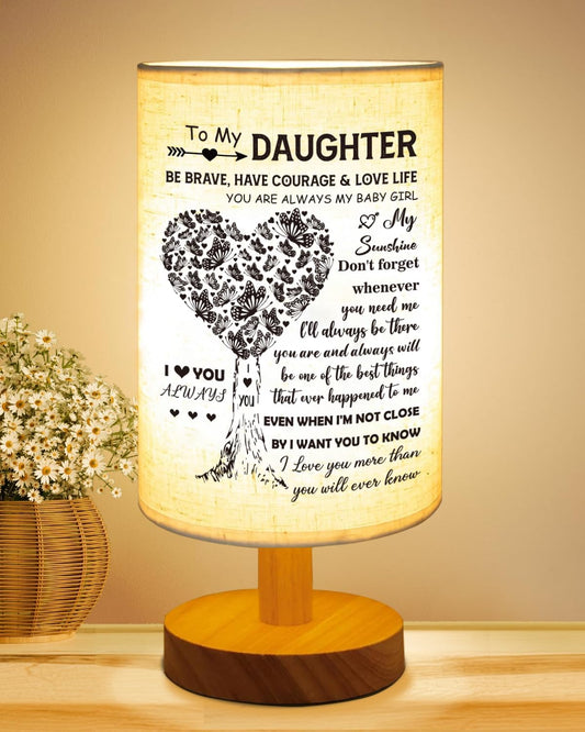 Daughter Gifts from Mom, to Daughter Table Lamp, Daughter Wedding Gifts | Daughter Gifts for Birthday Back to School, Bedside Table Lamp Gifts for Daughter Adult, Mother Daughter Gift