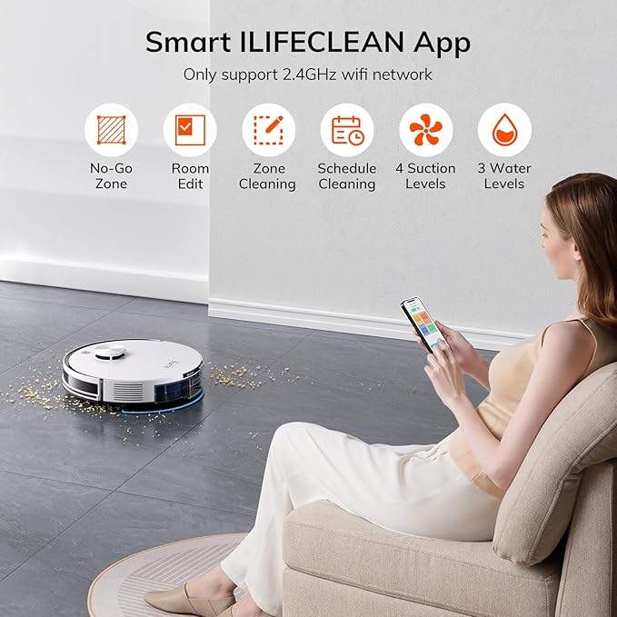 ILIFE A30 Pro Robot Vacuum and Mop, Self Emptying Station - Image 4