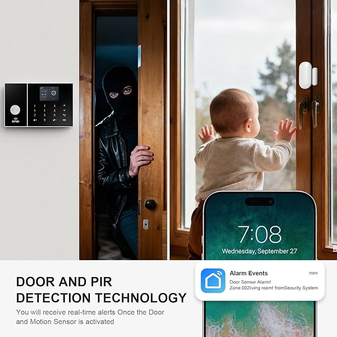 LWOHSI Alarm System for Home Security, WiFi+GSM 4G Wireless Alarm System - Image 6