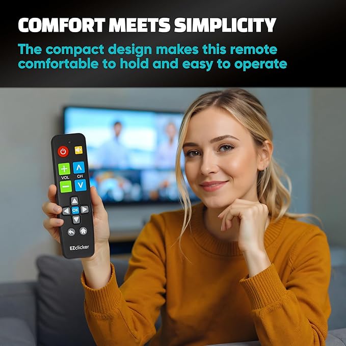 EZclicker Big Button Universal TV Remote Simple Easy to Use, Works - Image 6