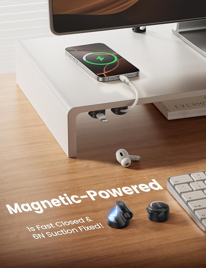 8Pack Magnetic Cord Organizer Cable Clips - Image 2