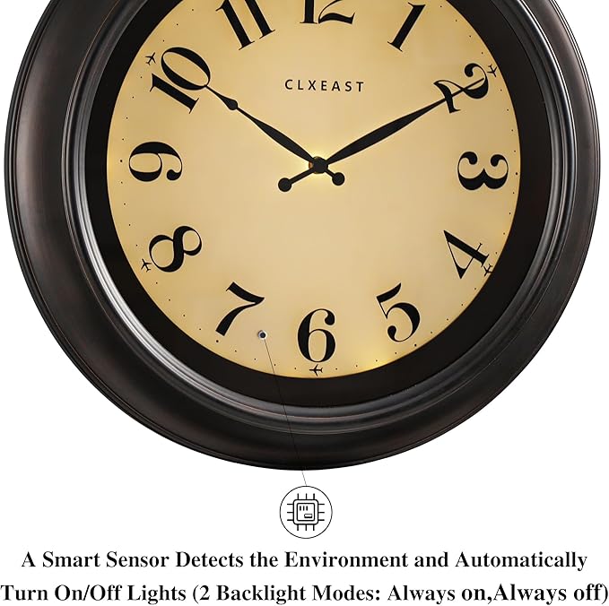 CLXEAST 18 Inch Large Illuminated Wall Clock - Image 4