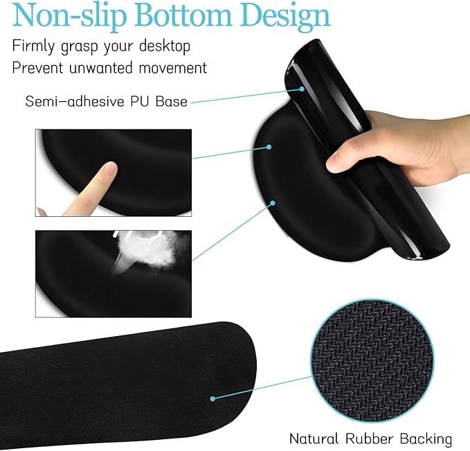 LIMKRIAN Black Mouse Pad Large Desk Mat Set, Funny Mouse Pad - Image 4