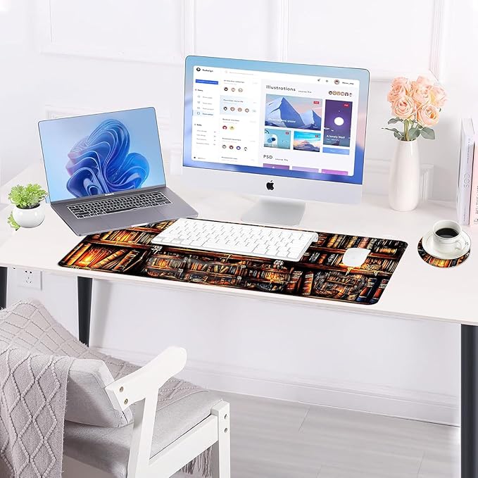 BFUKVOU Large Keyboard Mouse Pad Set, Extended Mouse Pad+Keyboard Wrist Rest - Image 3