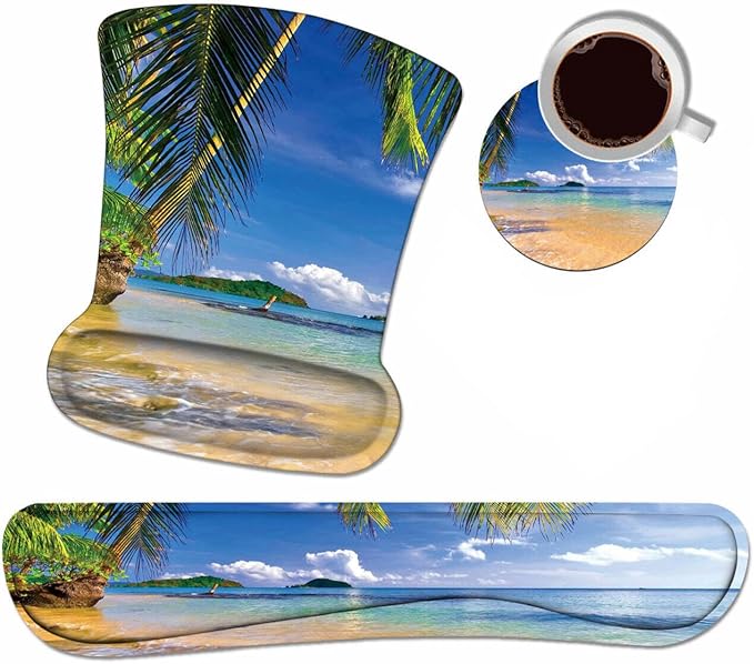 Ergonomic Mouse Pad Wrist Support and Keyboard Wrist Rest Set by Unknown