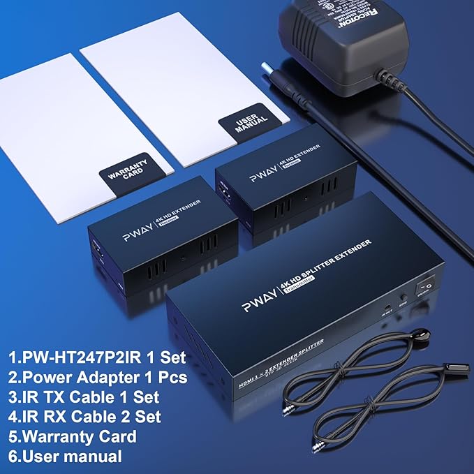 HDMI Extender Splitter1x2 HD 4K @60Hz up to 60m-Loop Out-Over CAT5/CAT6/CAT7 - Image 7