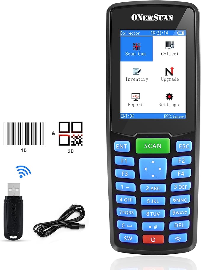ONEWSCAN Wireless Barcode Scanner, Portable Inventory Scanner 1D&2D&PDF417 by onewscan