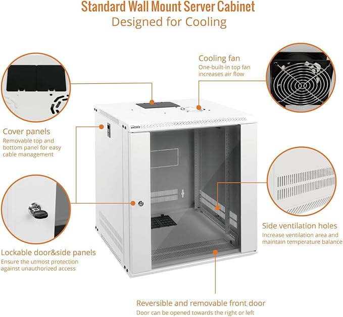 Tecmojo 12U Wall Mount Rack Network Cabinet - Image 3
