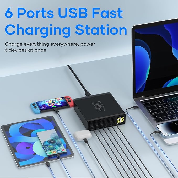 YSYFAD 6 Port USB C Charging Station - Image 3