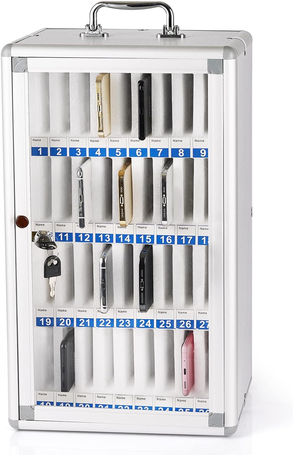 36 slots aluminum alloy cell phone locker, phone, main product view