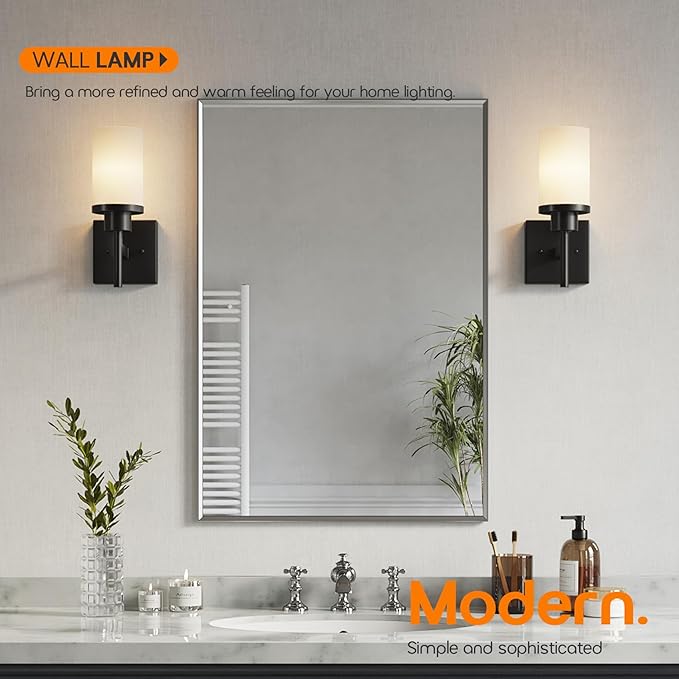 AONEON Wall Light Fixtures Matte Black Bathroom Vanity Lights Over Mirror - Image 2
