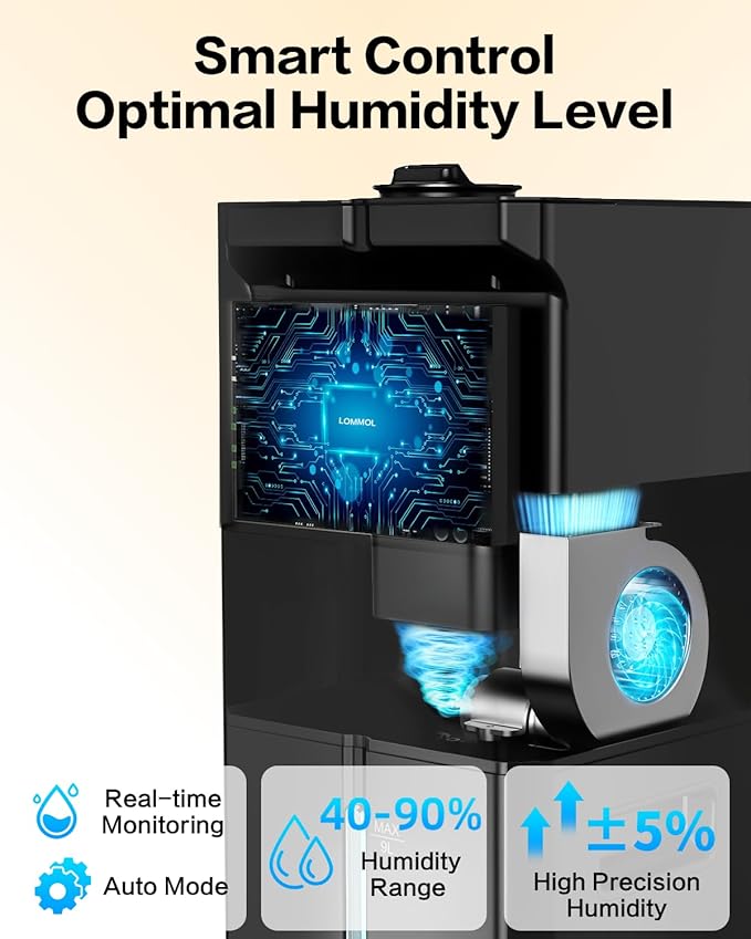 Cool Mist Humidifiers for Large Room, Ultrasonic 2.4Gal 9L Quiet Top-Fill - Image 8
