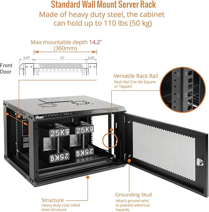 Tecmojo 6U Wall Mount Rack Network Cabinet - Image 4