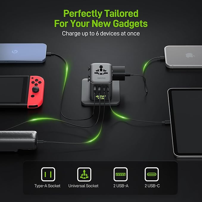 Epicka Pulse Duo 45W Universal Travel Adapter, International Power Adapter - Image 4