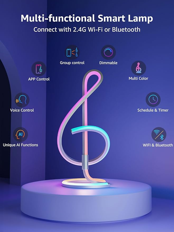 Lepro TB2 AI Smart Table Lamp, RGB+IC Addressable LED Lamps Alexa Google Home - Image 8