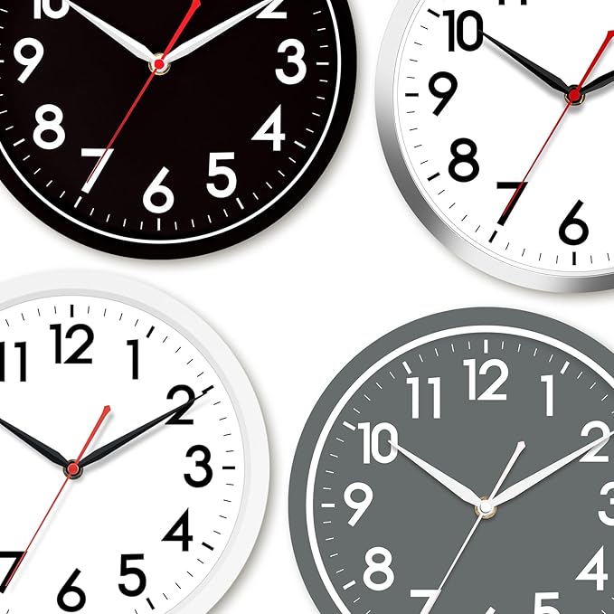 AKCISOT Wall Clock Modern Black Silent Non Ticking Wall Clocks Battery Operated - Image 5