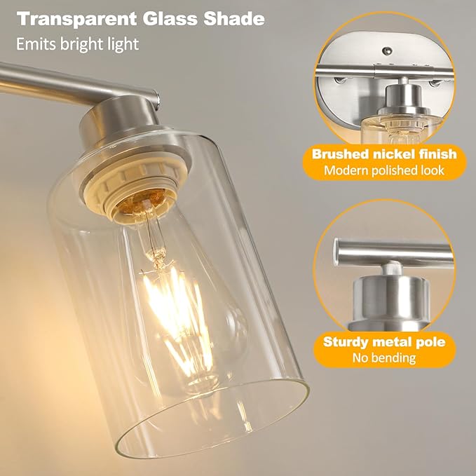 Unicozin Bathroom Light Fixtures, 5 Light Vanity Lights - Image 6
