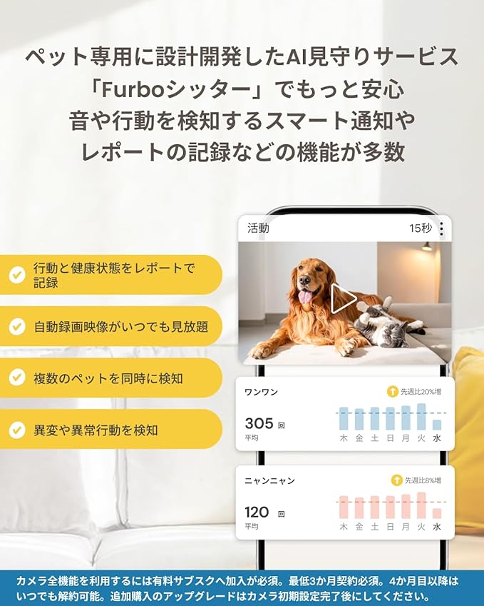 Furbo 360° Dog Camera + Mini 360° Cam 2-Camera Bundle Nanny Pro Subscription: - Image 5