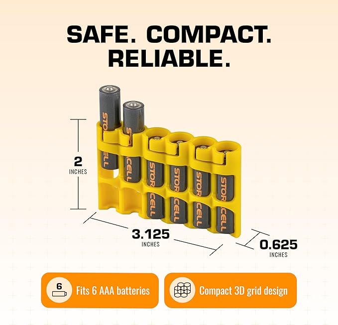 AAA Battery Storage Caddy by Storacell, Holds 6 Batteries - Image 6