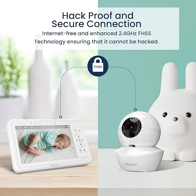Babysense 5" HD Split-Screen Baby Monitor, Video Baby Monitor - Image 4