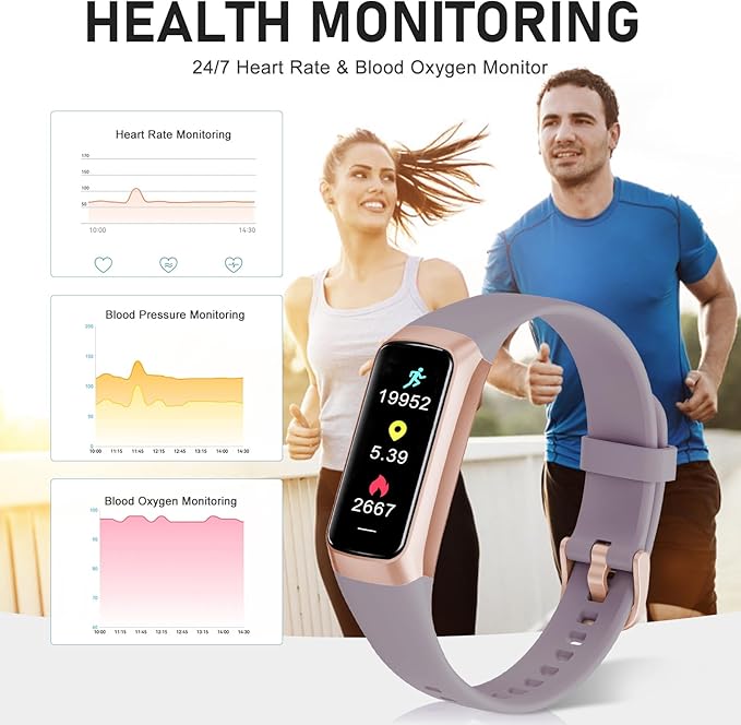Fitness Tracker with 24/7 Heart Rate Blood Oxygen Sleep Monitor, 1.1" AMOLED - Image 3
