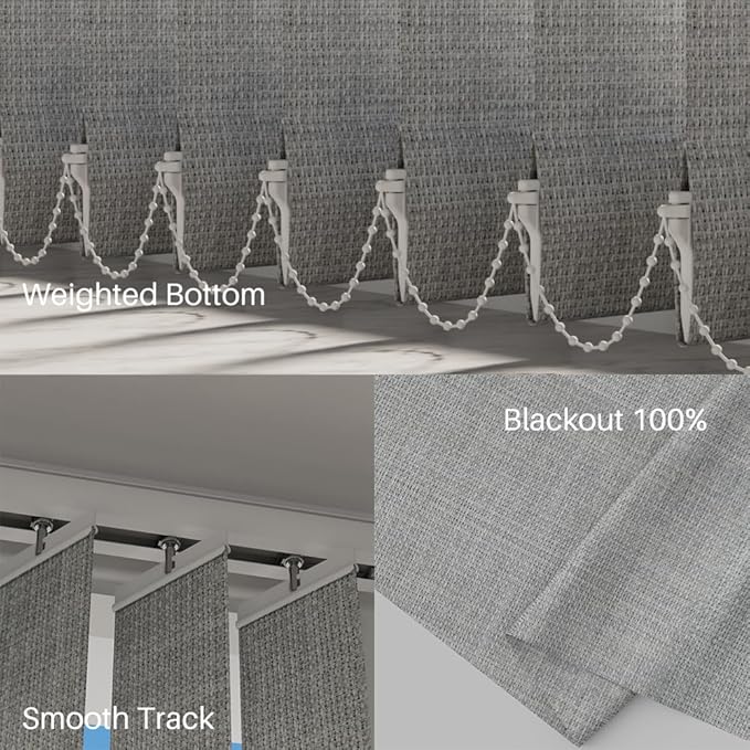 Blindify Motorized Vertical Blinds, 3-Layer Grey - Image 4