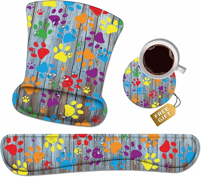 Ergonomic Mouse Pad Wrist Support and Keyboard Wrist Rest Set by Unknown