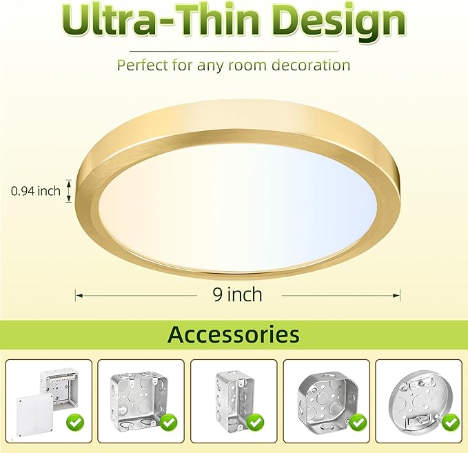 hykolity 9 Inch Selectable CCT LED Round Flat Panel Light, 18W 1800LM - Image 5