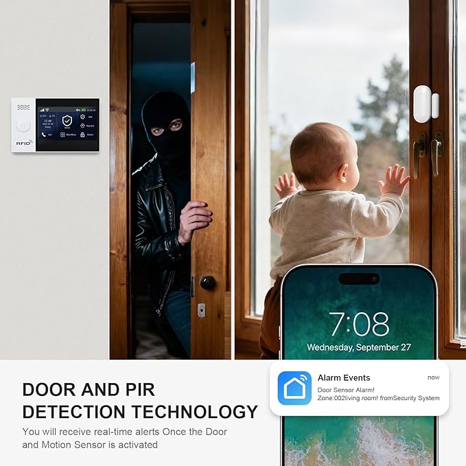 PGST WiFi Alarm System with 5MP HD Security Camera, Wireless Home Security - Image 6