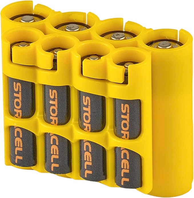 Storacell AA + AAA Combo Battery Storage Caddy and Dispenser, Holds 4 AA + 4 by Storacell