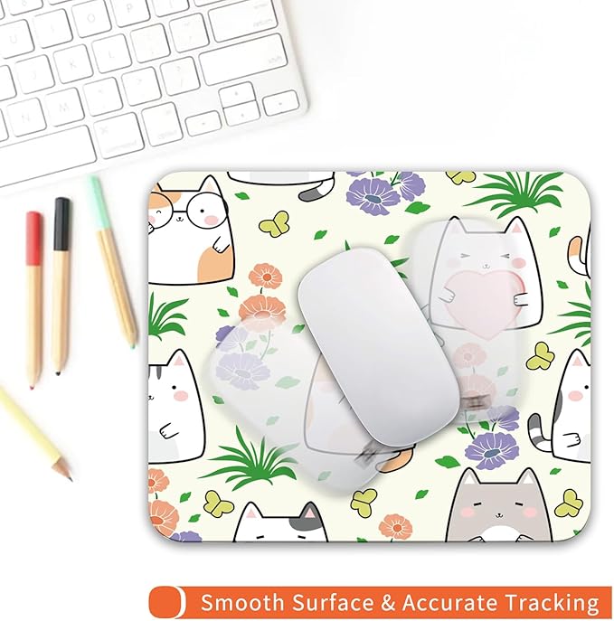 Armanza Square Mouse Pad Cute Cat, Personalized Premium-Textured Custom Mouse - Image 4