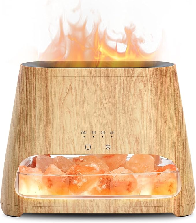 SALKING 2-in-1 Ultrasonic Essential Oil Diffuser & Himalayan Salt Lamp by SALKING