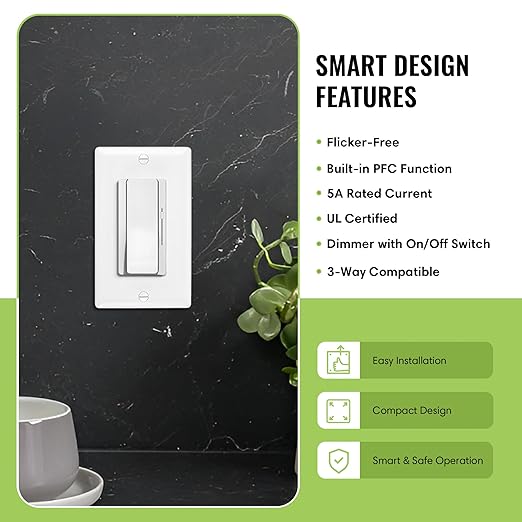 Select LED 60W 12V DC Driver and Dimmer Light Switch, 120VAC Decora Dimmer - Image 4
